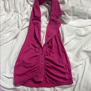Women's Pink Sleeveless Top